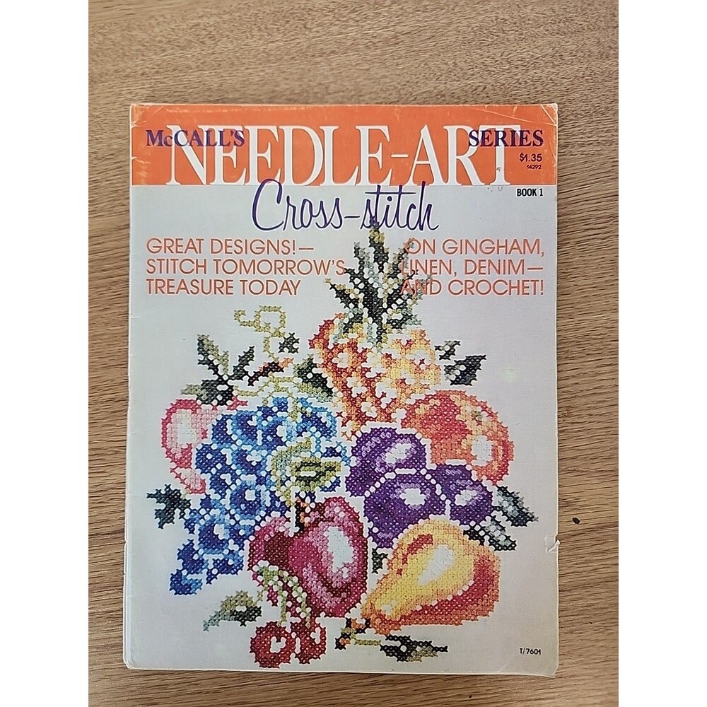 McCall’s Needle-Art Cross Stitch Series Charts Train Floral Instruction Booklet